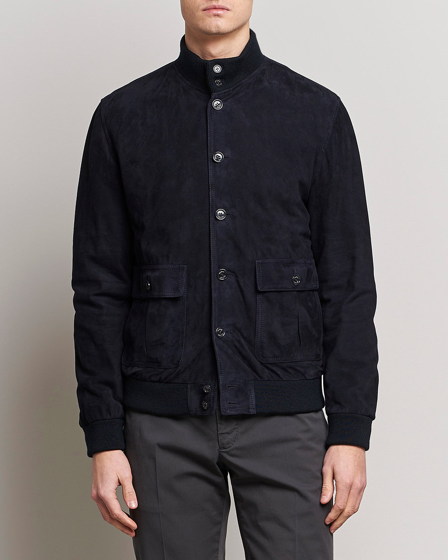 Heren | Jassen | Valstar | Valstarino Suede Jacket Navy