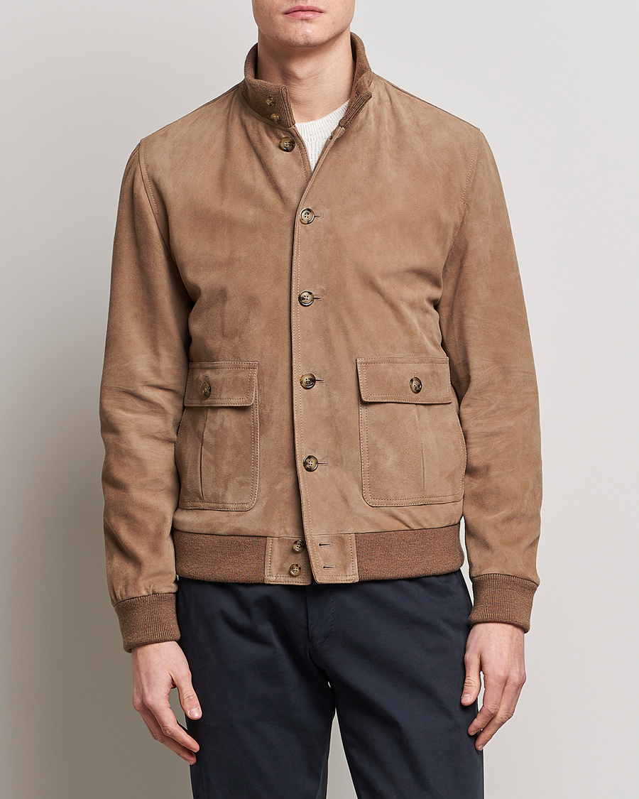 Heren | Jassen | Valstar | Valstarino Suede Jacket Light Beige