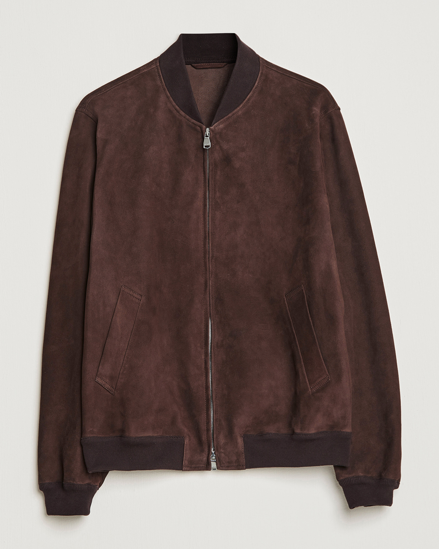 Heren | Jassen | Valstar | Suede Bomber Jacket Dark Brown