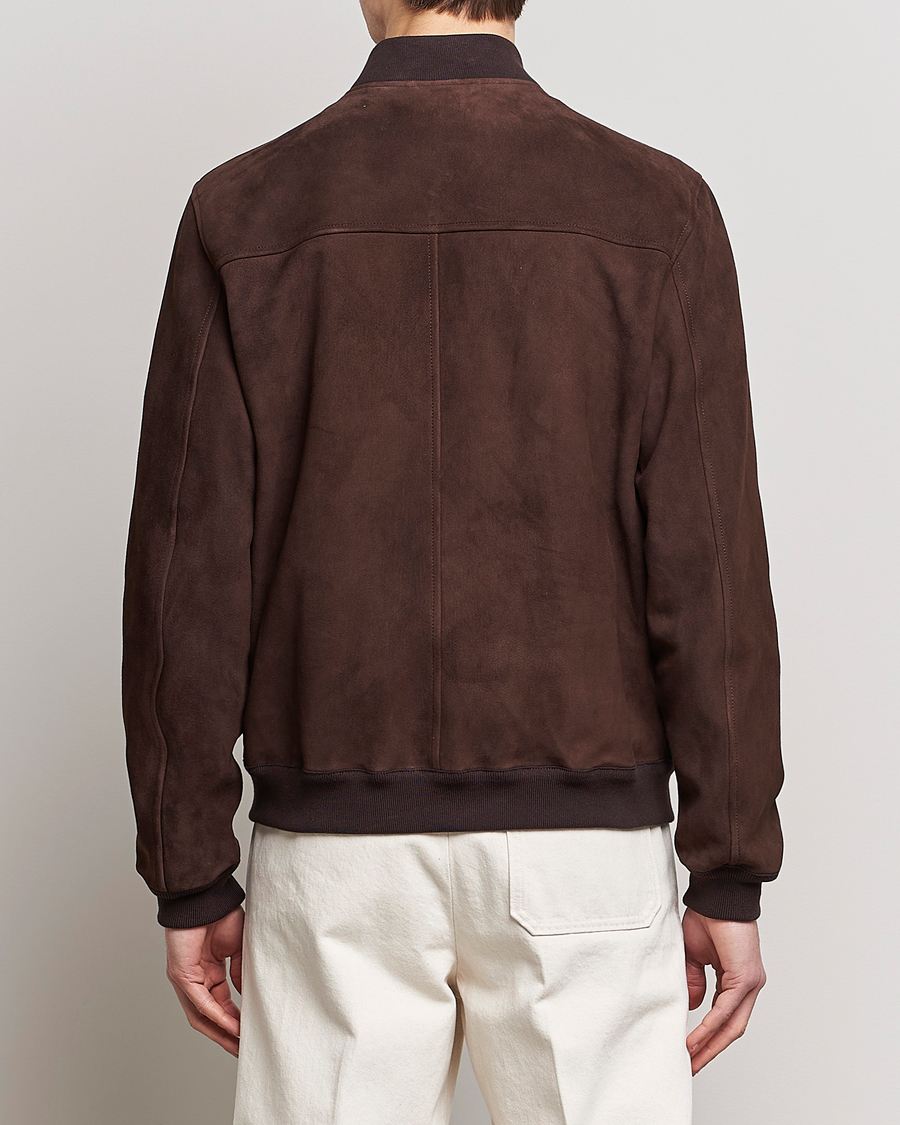 Heren | Jassen | Valstar | Suede Bomber Jacket Dark Brown