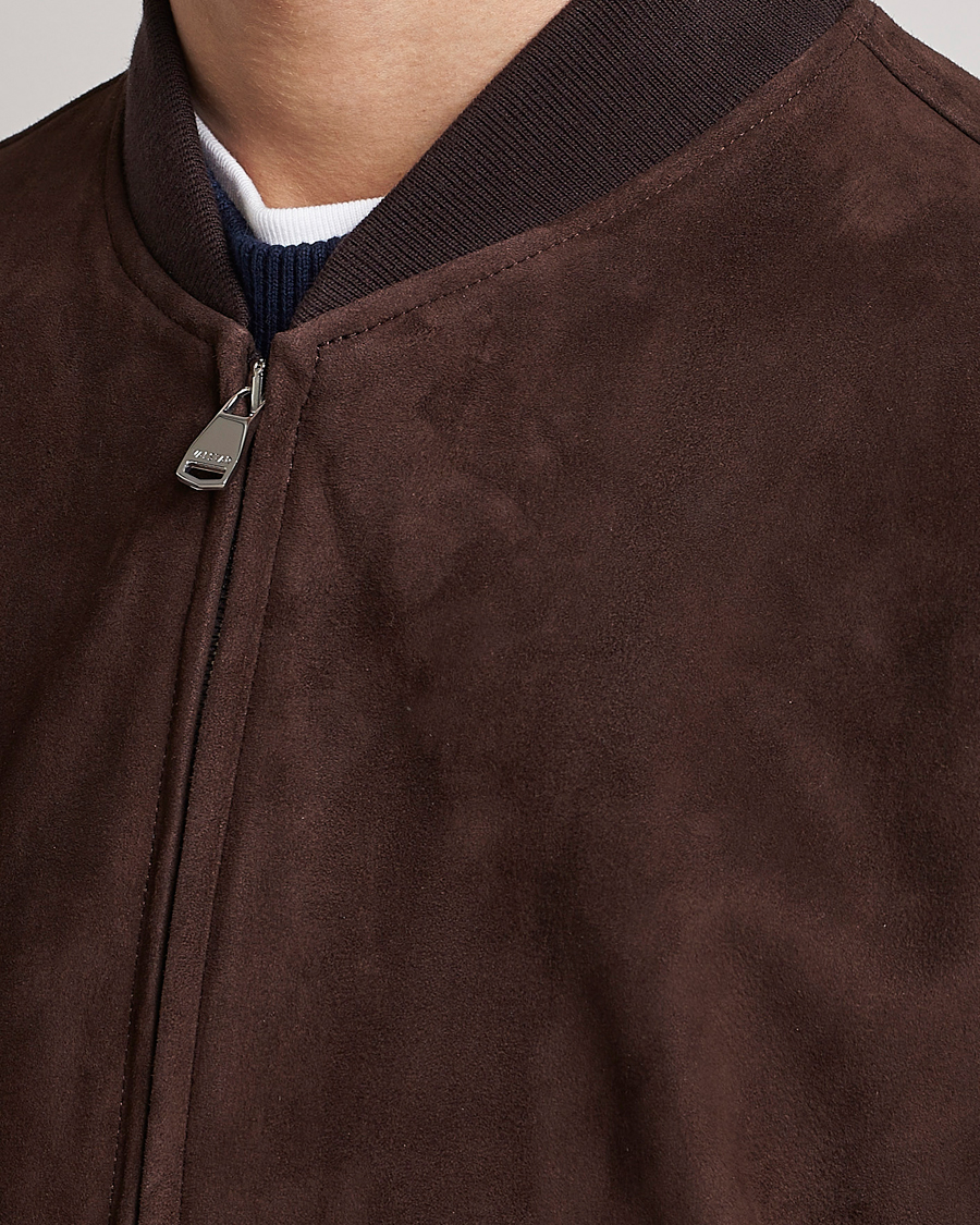 Heren | Jassen | Valstar | Suede Bomber Jacket Dark Brown