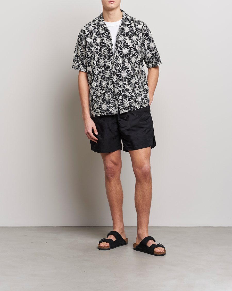Heren | Overhemden | Sunflower | Cayo Floral Short Sleeve Shirt Black