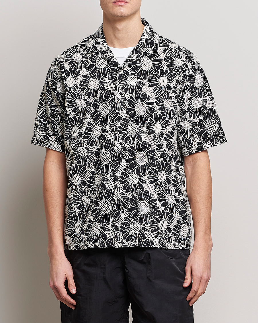 Heren | Overhemden | Sunflower | Cayo Floral Short Sleeve Shirt Black