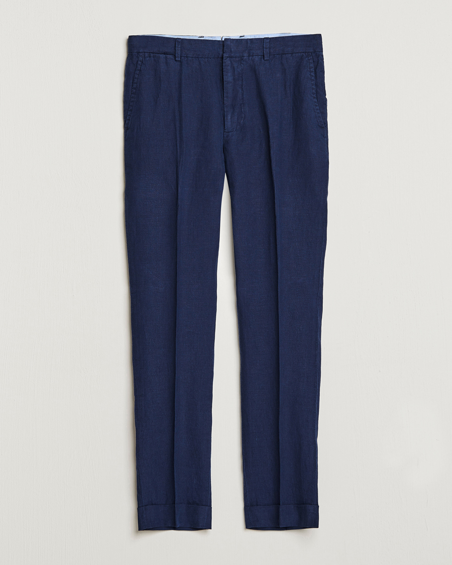 Heren | Broeken | Polo Ralph Lauren | Linen Pleated Trousers Navy