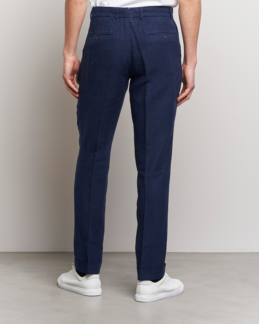Heren | Broeken | Polo Ralph Lauren | Linen Pleated Trousers Navy