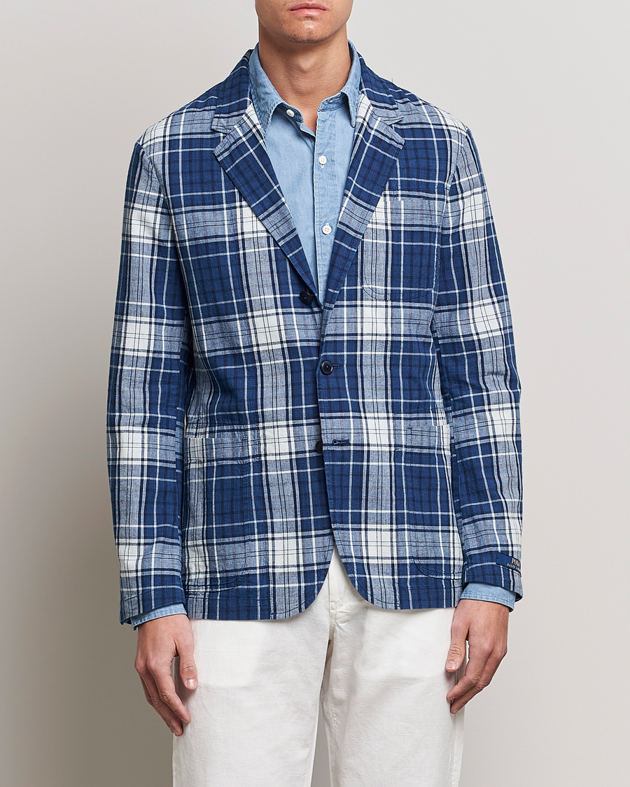Heren | Blazers | Polo Ralph Lauren | Madras Indigo Checked Sportcoat Blue Multi