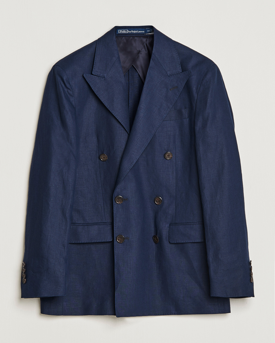 Heren | Blazers | Polo Ralph Lauren | Linen Double Breasted Sportcoat Dark Navy