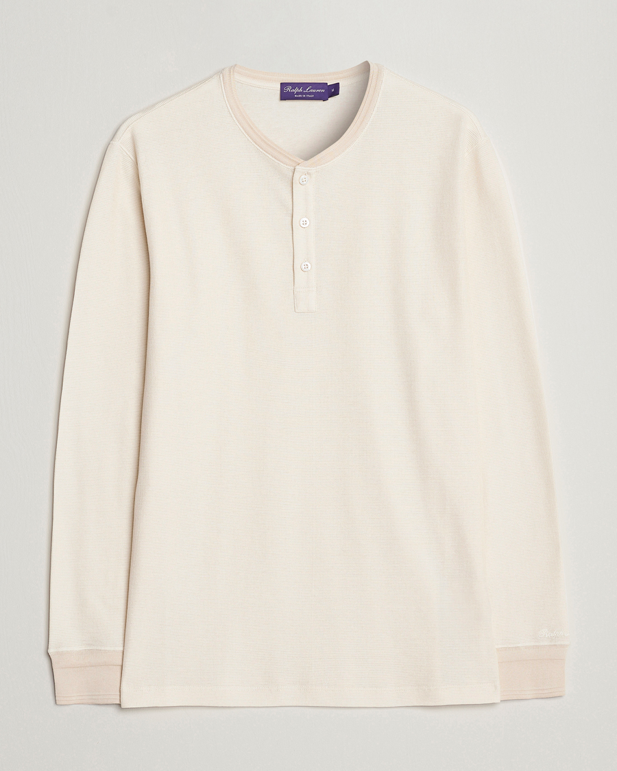Heren | Truien | Ralph Lauren Purple Label | Cotton/Silk Henley Cream