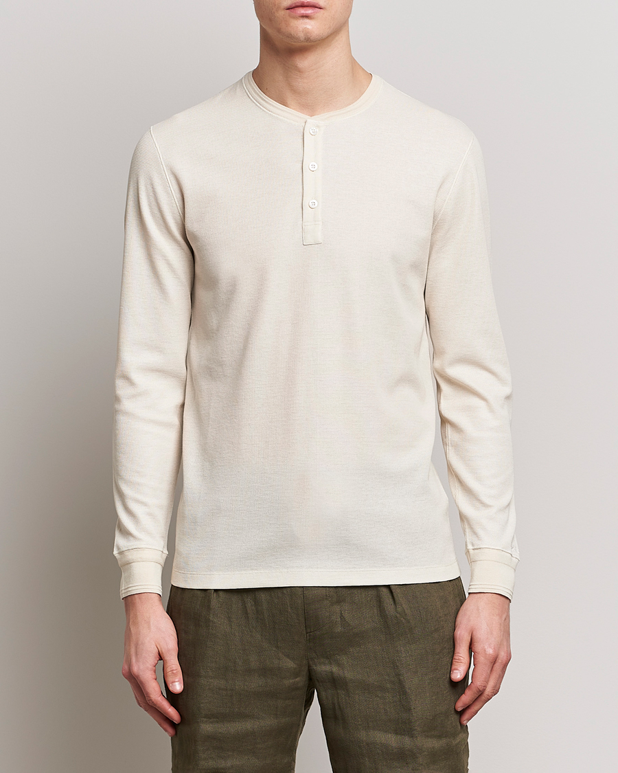 Heren | Truien | Ralph Lauren Purple Label | Cotton/Silk Henley Cream