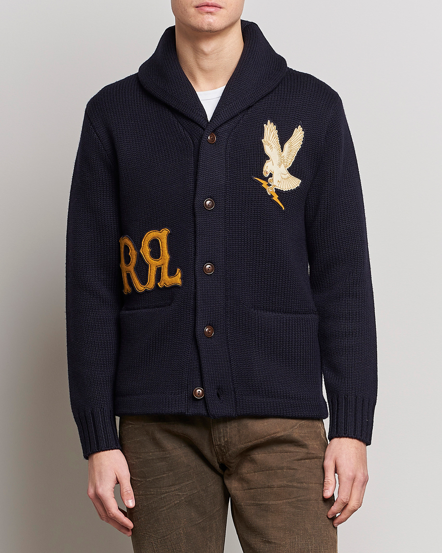 Heren | Truien | RRL | Eagle Patch Shawl Cardigan Navy