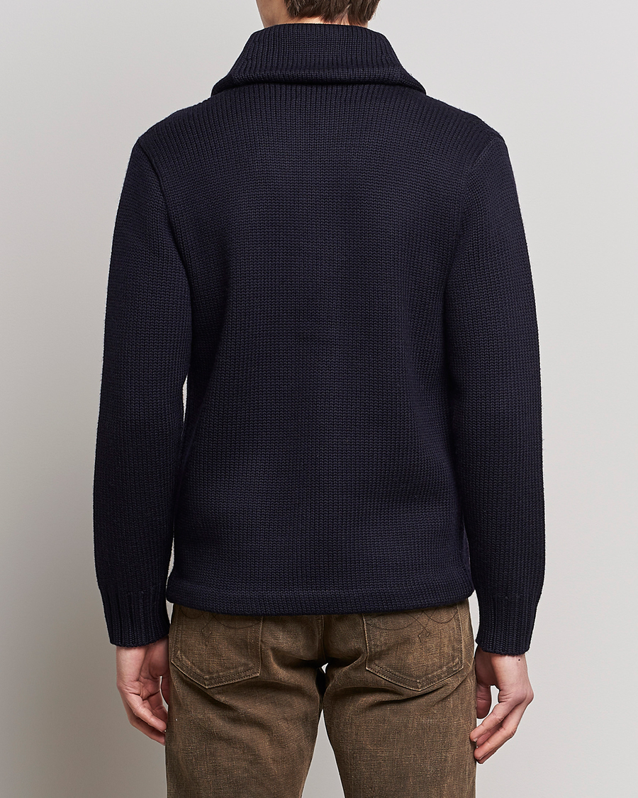 Heren | Truien | RRL | Eagle Patch Shawl Cardigan Navy