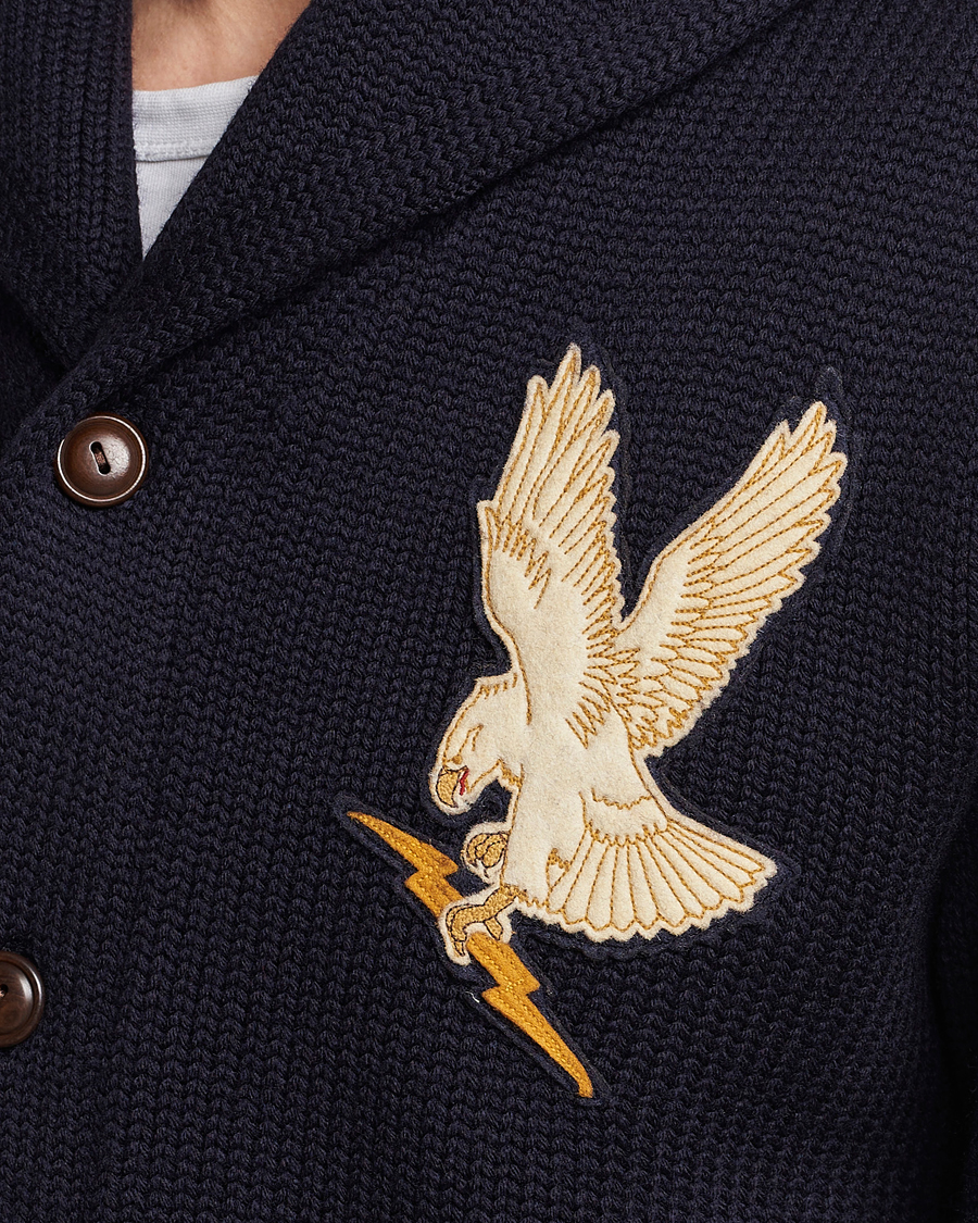 Heren | Truien | RRL | Eagle Patch Shawl Cardigan Navy