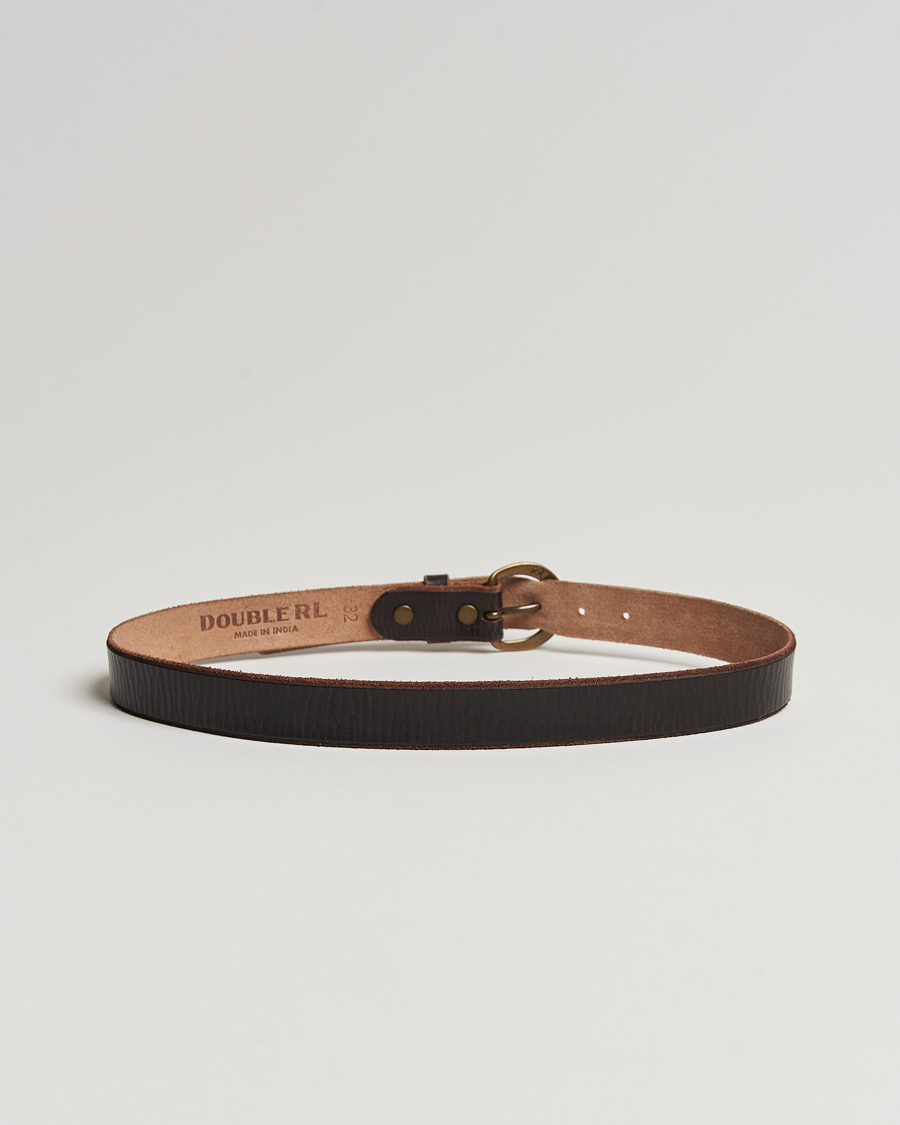 Heren | RRL Terramce Tumbled Leather Belt Dark Brown | RRL | Terramce Tumbled Leather Belt Dark Brown
