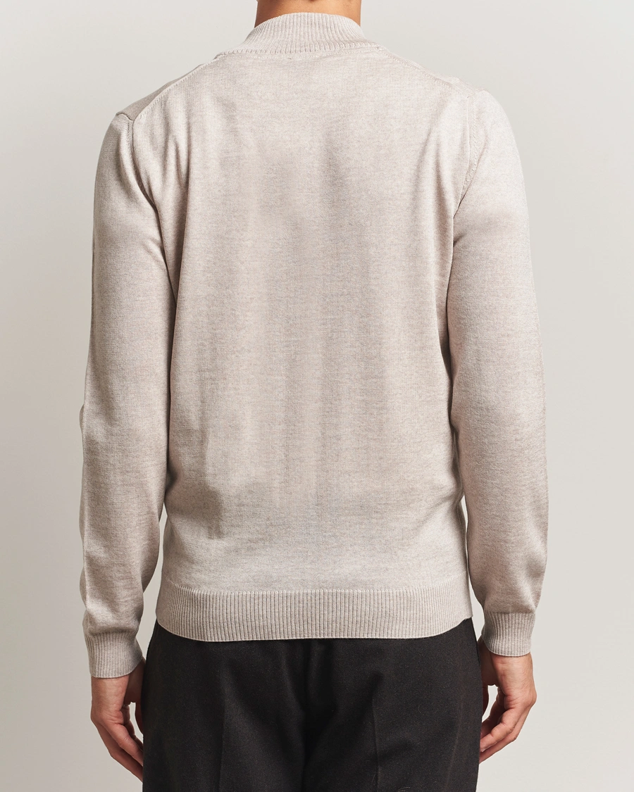 Heren | Truien | Stenströms | Merino Full Zip Beige