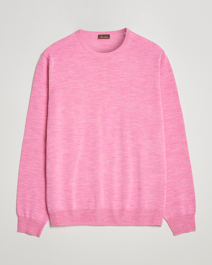 Heren | Truien | Stenströms | Merino Crew Neck Pink