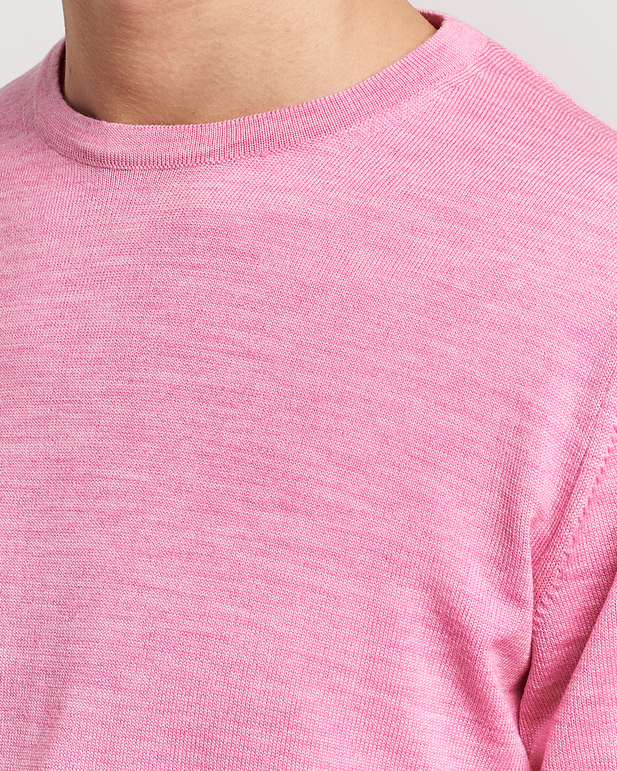 Heren | Truien | Stenströms | Merino Crew Neck Pink