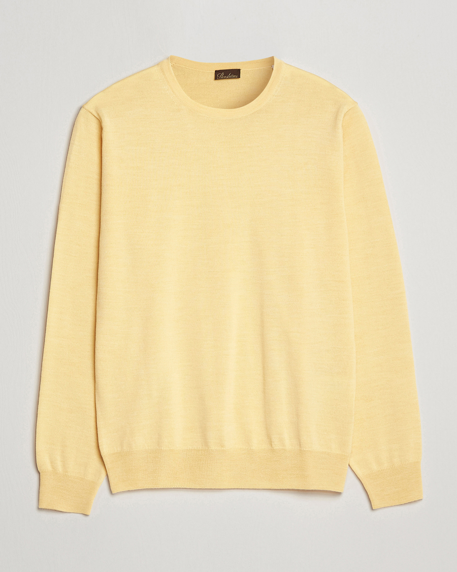 Heren | Truien | Stenströms | Merino Crew Neck Yellow