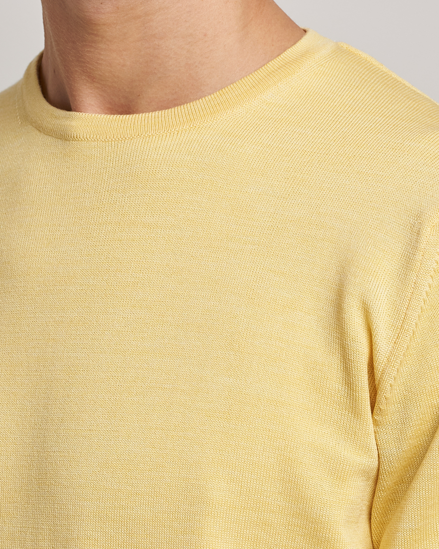 Heren | Truien | Stenströms | Merino Crew Neck Yellow
