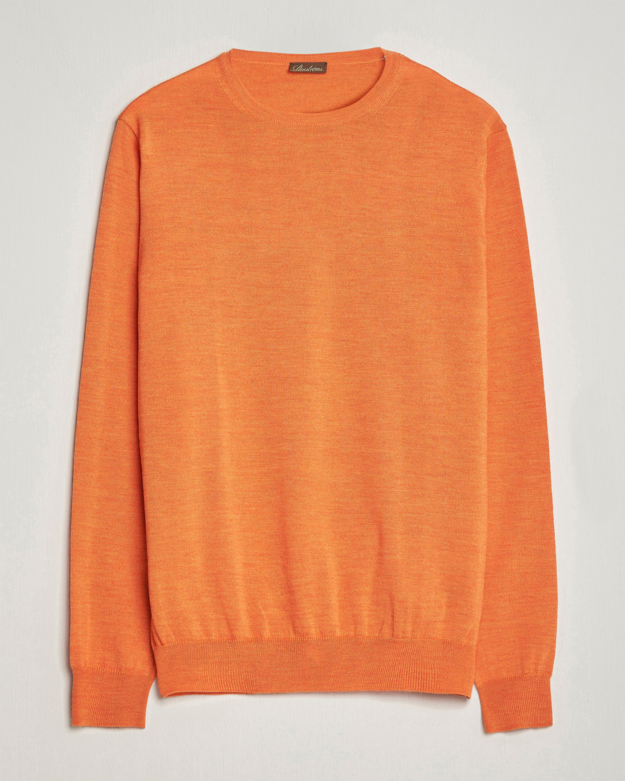 Heren | Truien | Stenströms | Merino Crew Neck Orange