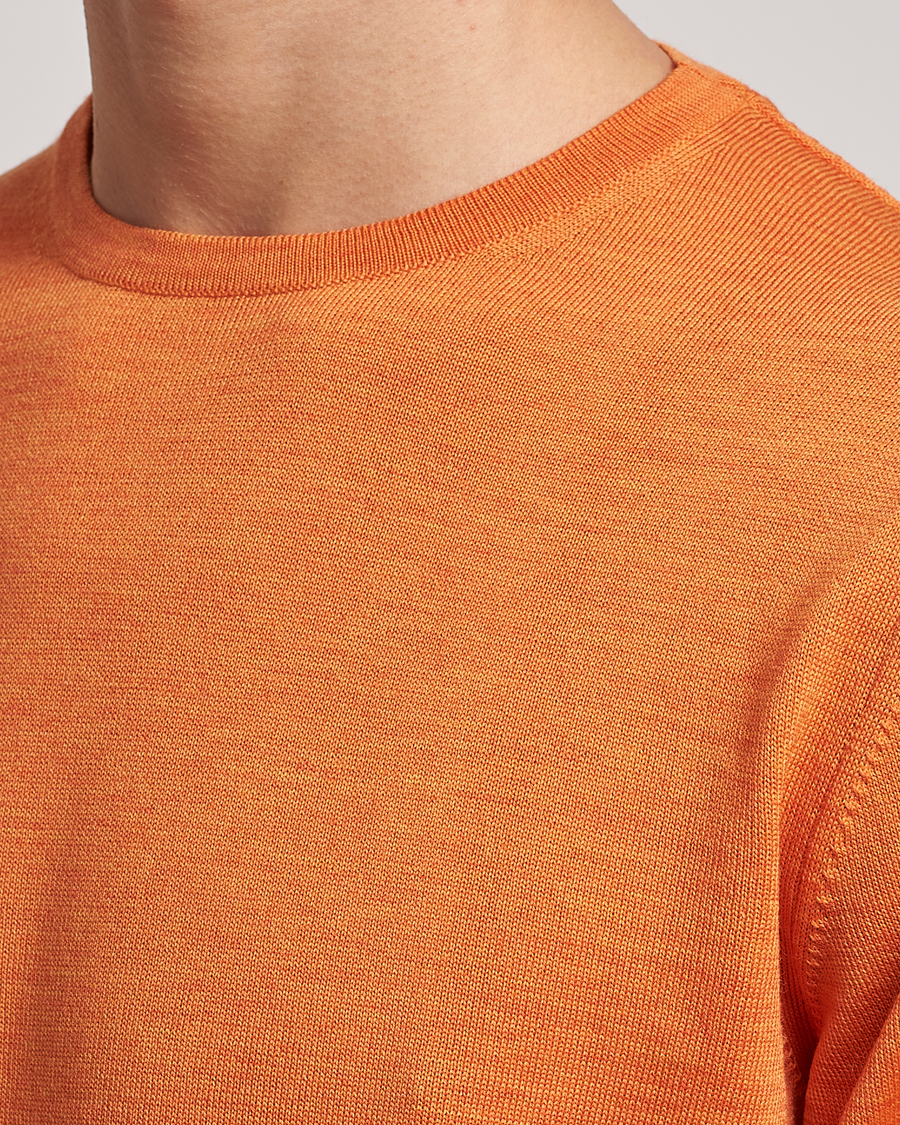 Heren | Truien | Stenströms | Merino Crew Neck Orange