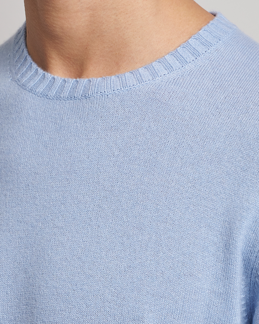 Heren | Truien | Stenströms | Cashmere Crew Neck Light Blue