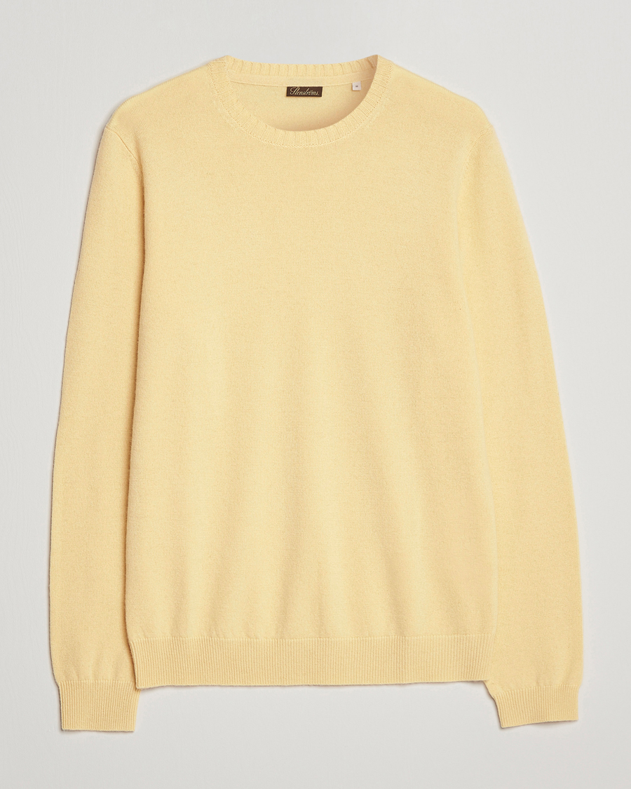 Heren | Truien | Stenströms | Cashmere Crew Neck Yellow