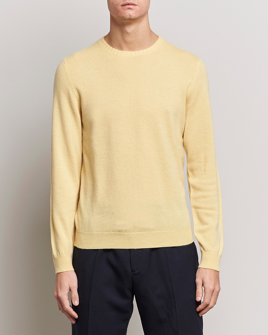 Heren | Truien | Stenströms | Cashmere Crew Neck Yellow