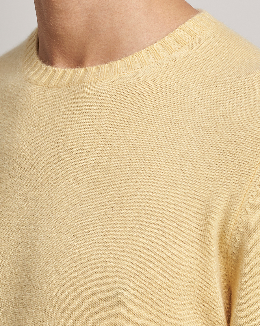 Heren | Truien | Stenströms | Cashmere Crew Neck Yellow