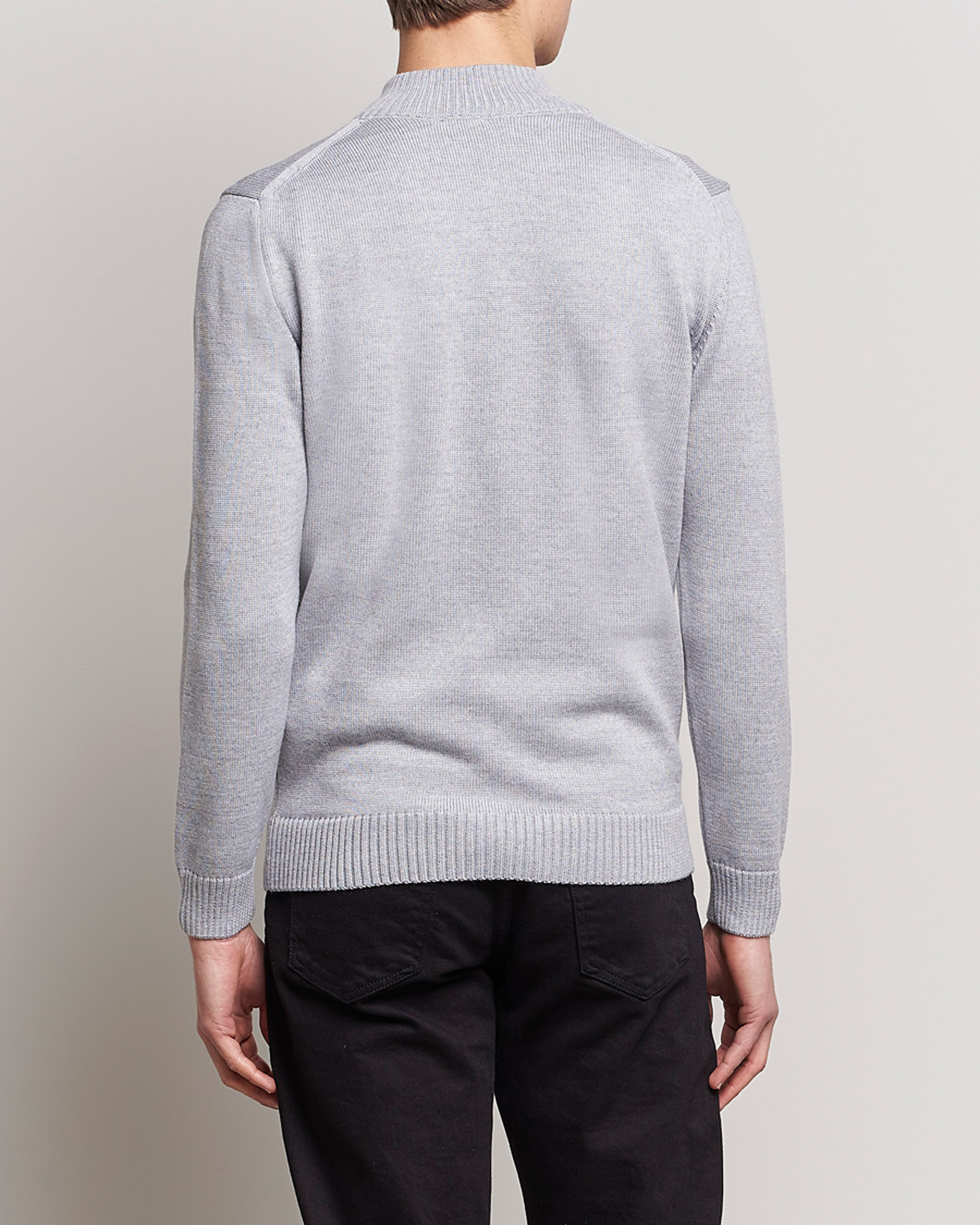 Heren | Truien | Stenströms | Chunky Merino Full Zip Light Grey