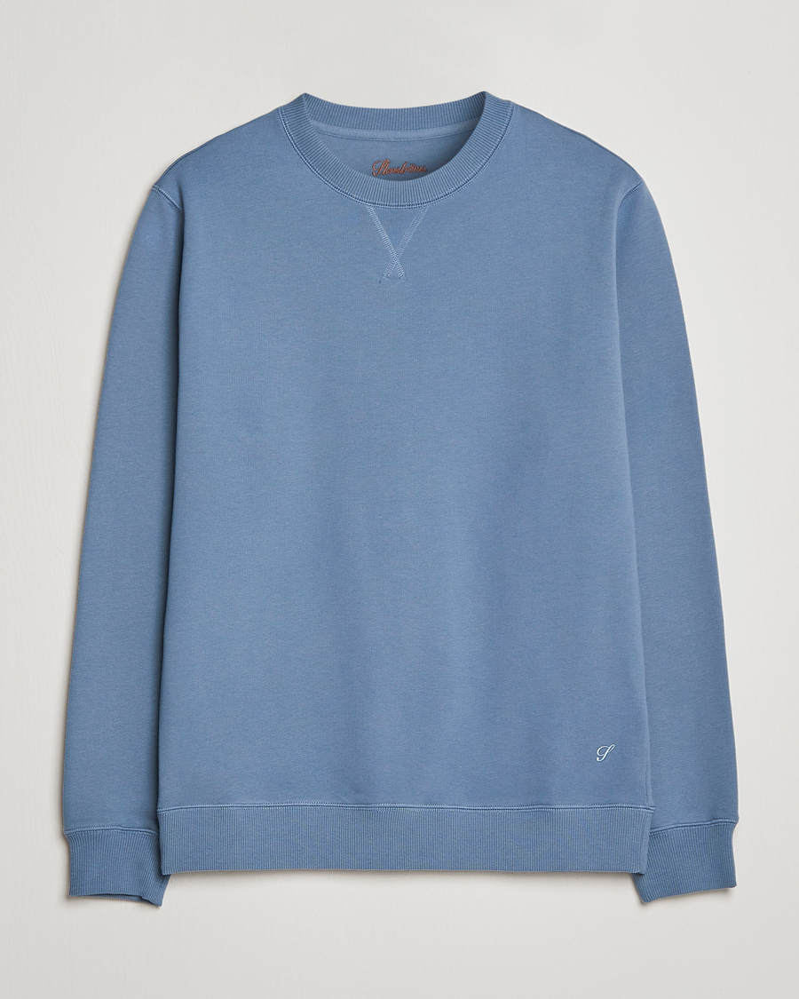 Heren | Truien | Stenströms | Cotton Collage Crew Neck Blue