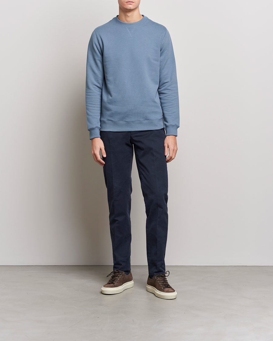 Heren | Truien | Stenströms | Cotton Collage Crew Neck Blue