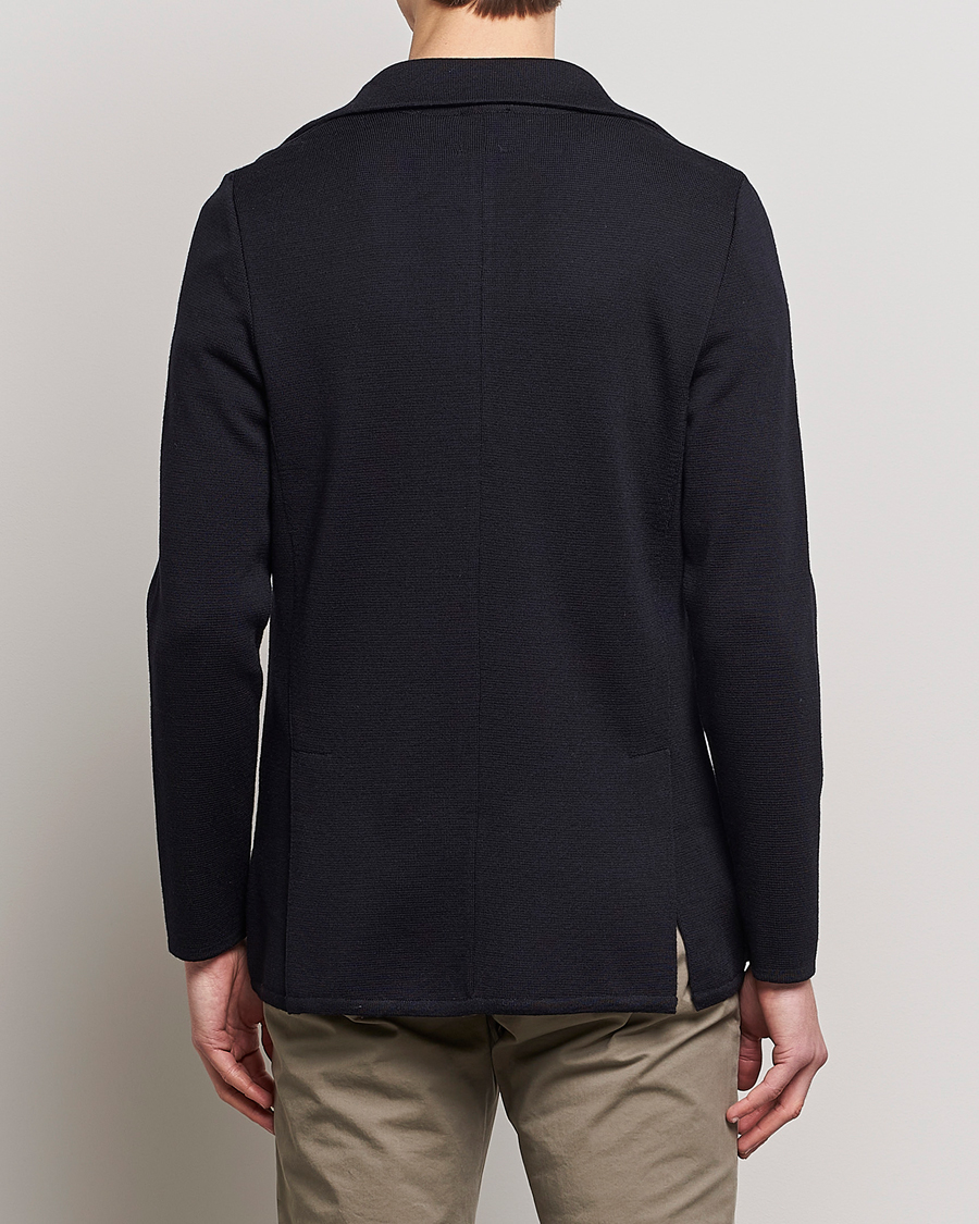 Heren | Blazers | Stenströms | Milano Knitted Merino Blazer Navy