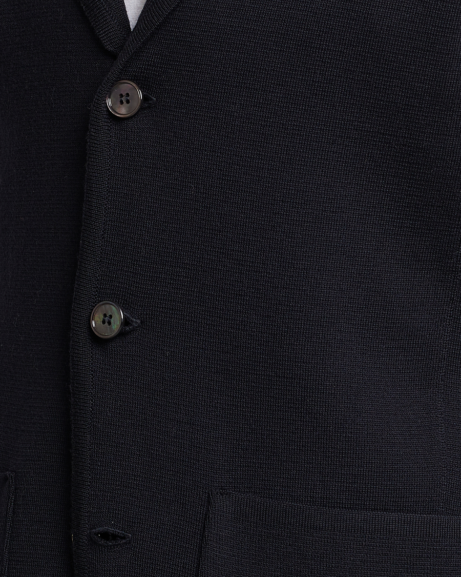 Heren | Blazers | Stenströms | Milano Knitted Merino Blazer Navy