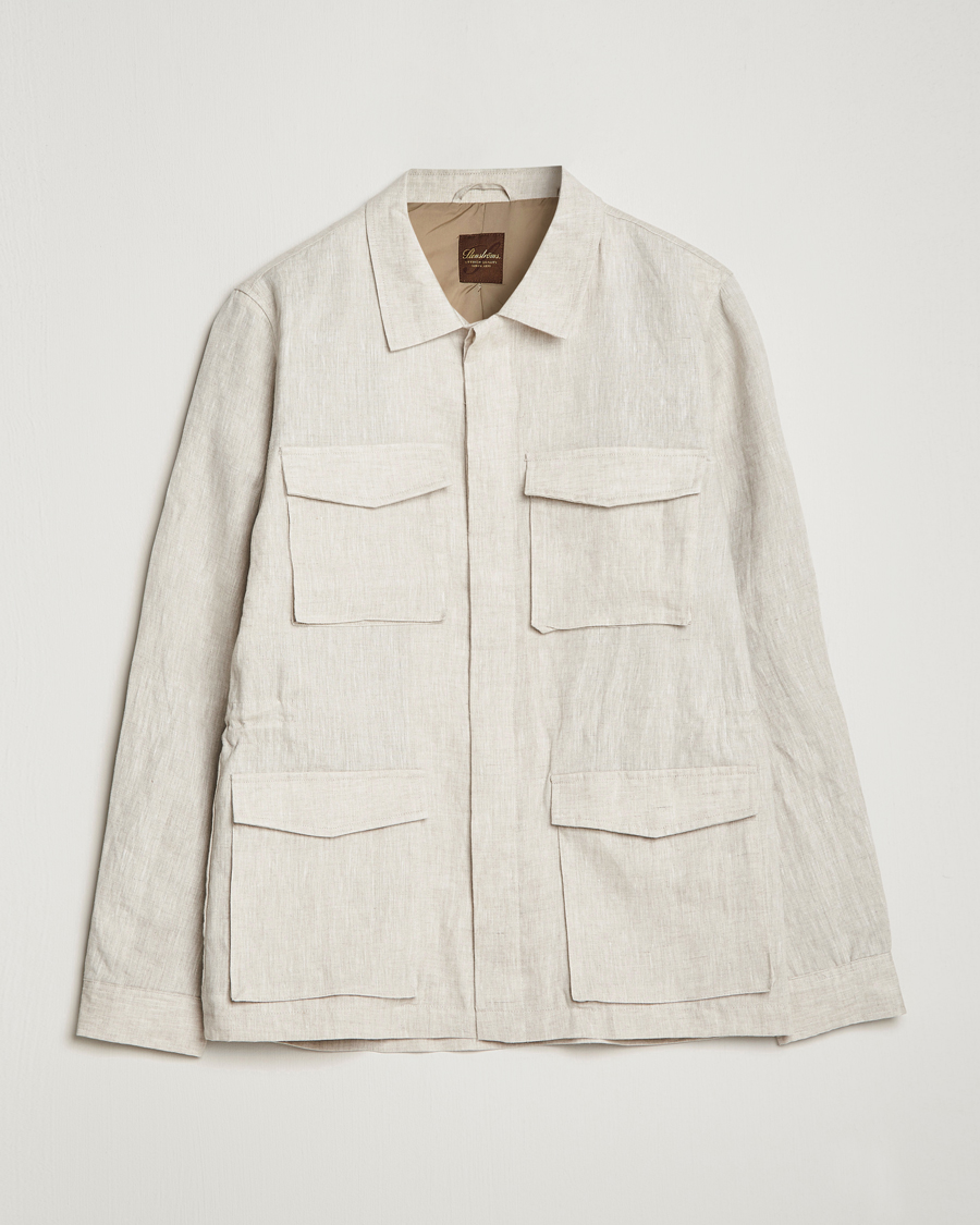 Heren | Jassen | Stenströms | Linen Field Jacket Beige