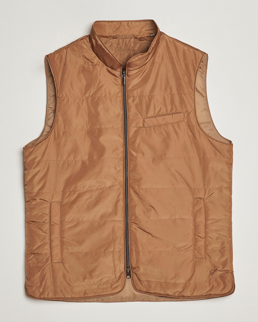 Heren | Gilets | Stenströms | Padded Nylon Vest Brown