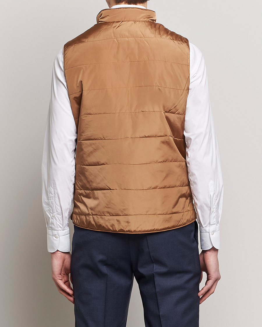 Heren | Gilets | Stenströms | Padded Nylon Vest Brown