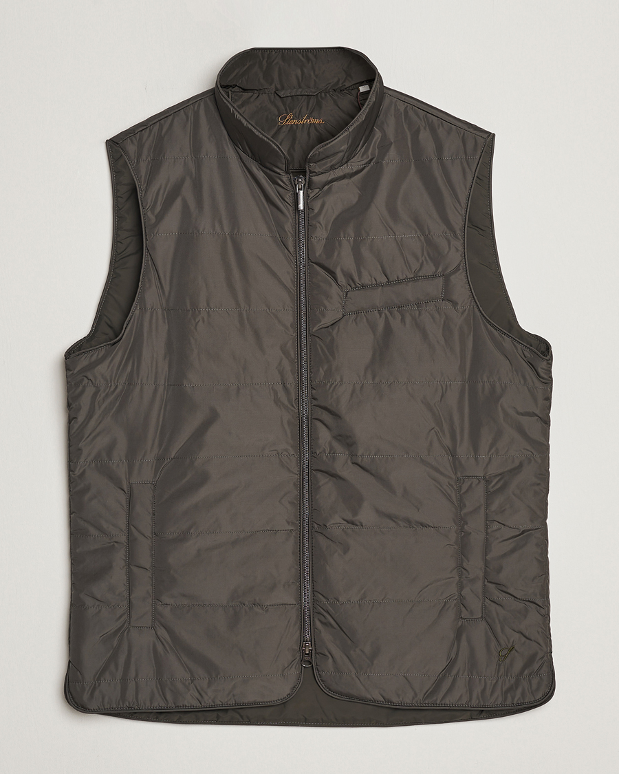 Heren | Gilets | Stenströms | Padded Nylon Vest Dark Green