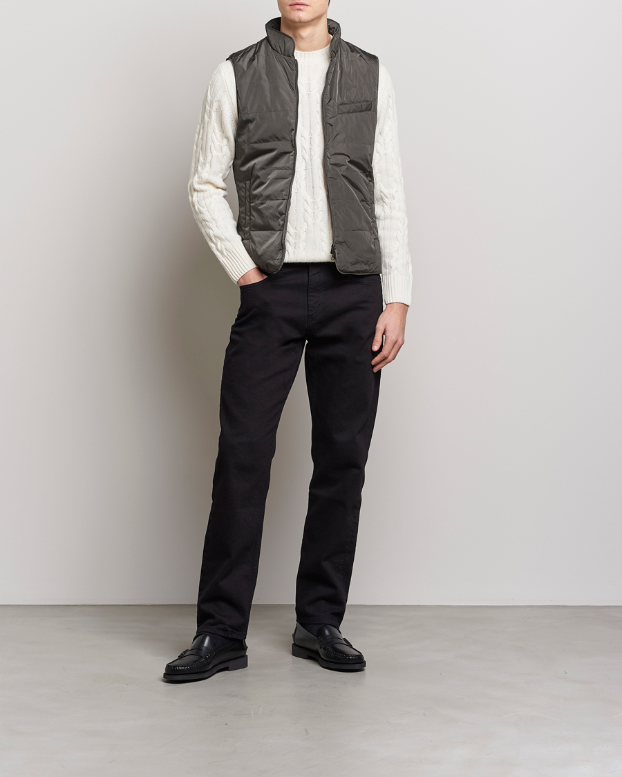 Heren | Gilets | Stenströms | Padded Nylon Vest Dark Green
