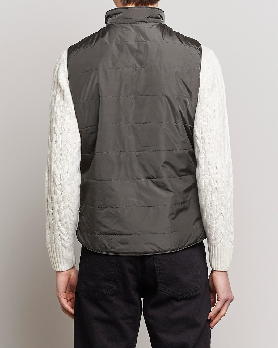 Heren | Gilets | Stenströms | Padded Nylon Vest Dark Green