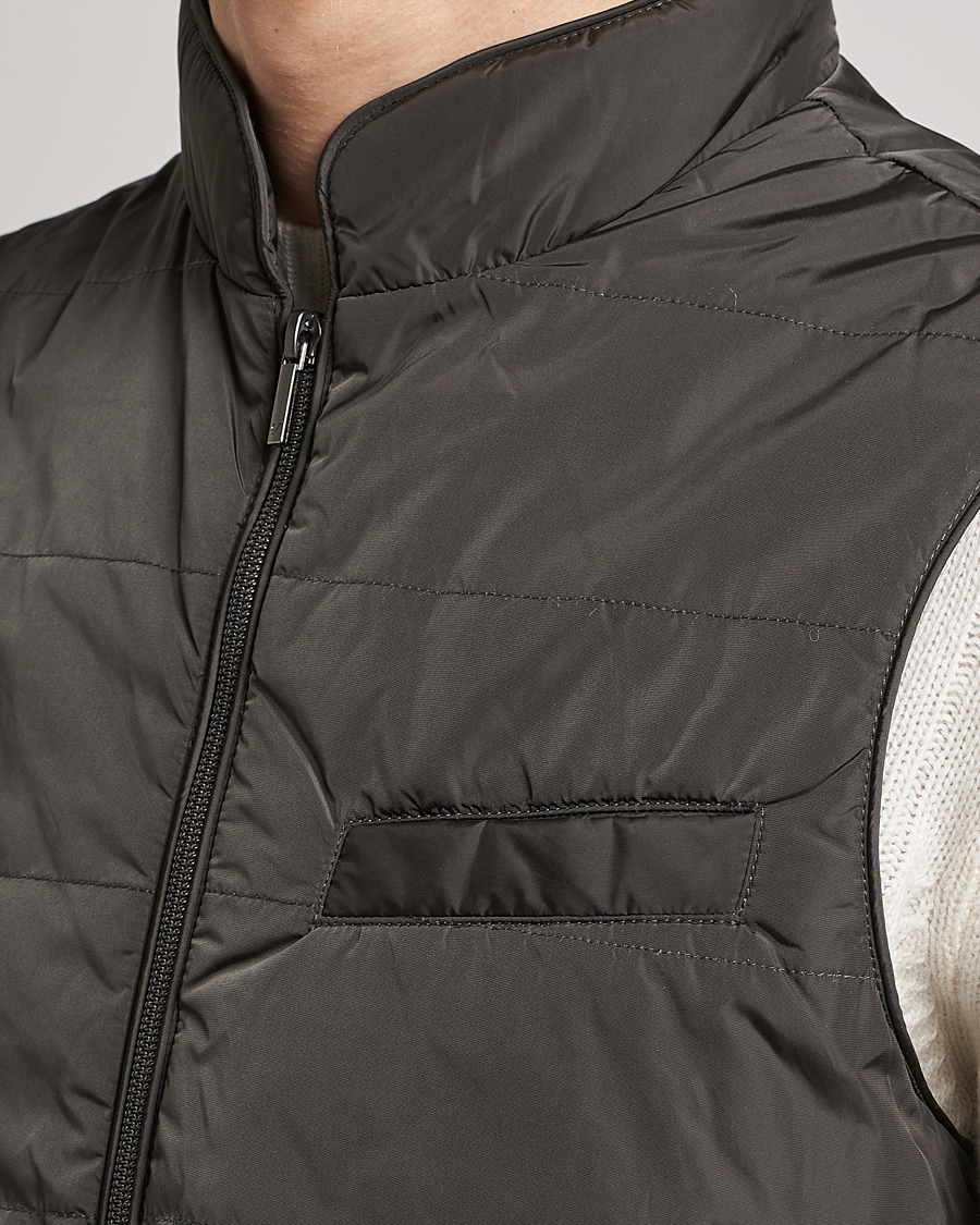 Heren | Gilets | Stenströms | Padded Nylon Vest Dark Green