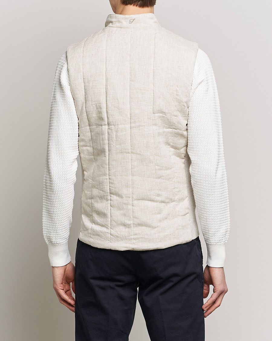 Heren | Gilets | Stenströms | Hybrid Linen/Merino Vest Beige