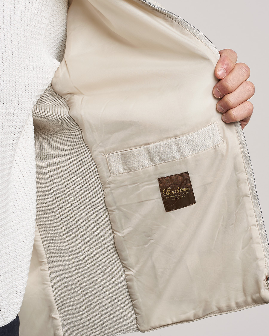 Heren | Gilets | Stenströms | Hybrid Linen/Merino Vest Beige