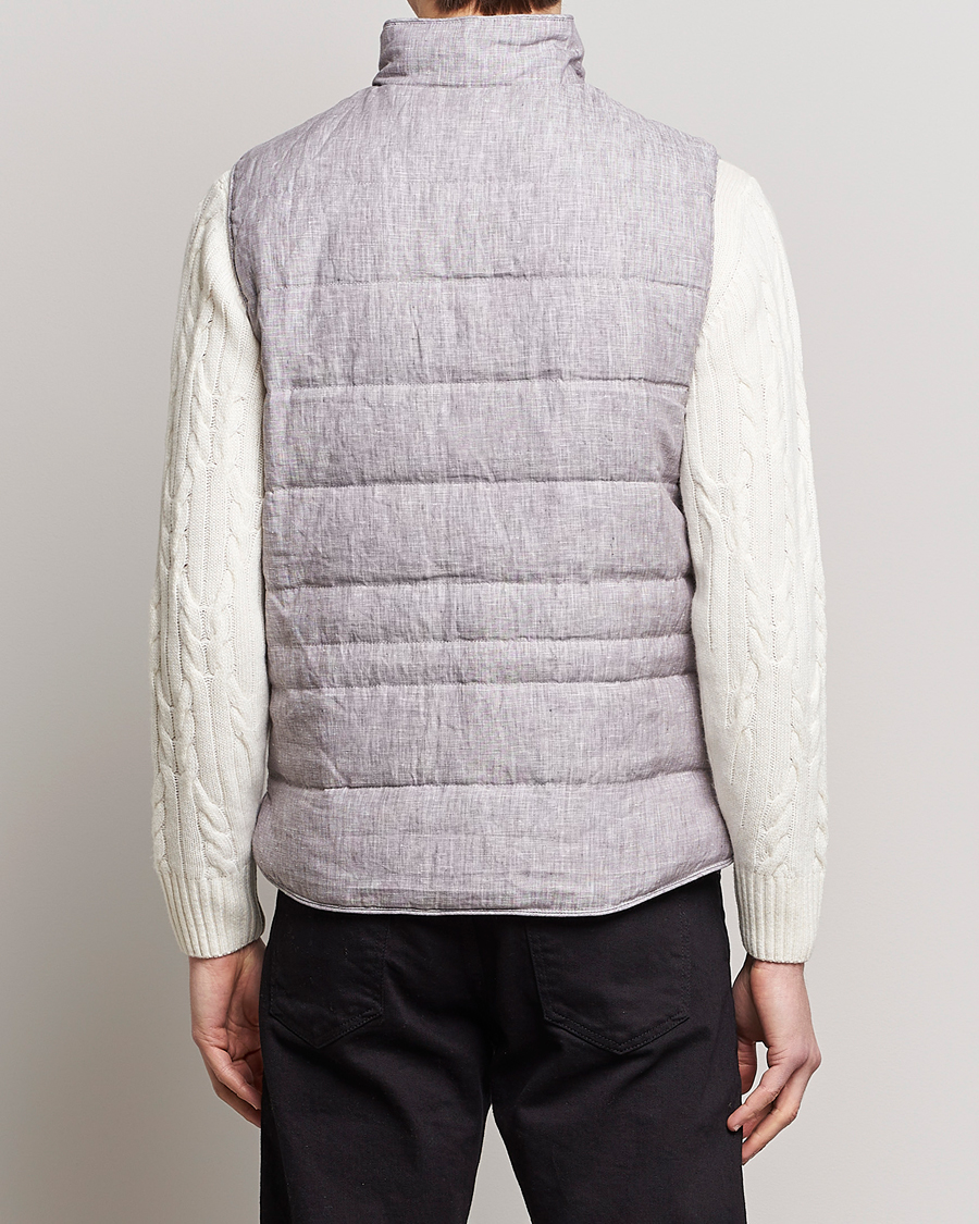 Heren | Gilets | Stenströms | Padded Linen Vest Grey