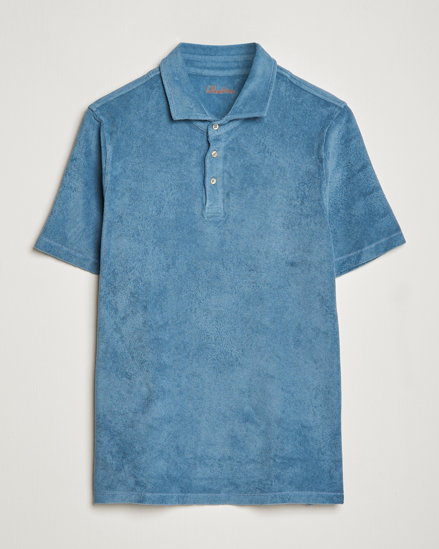 Heren | Polo's | Stenströms | Terry Cotton Poloshirt Petrol Blue