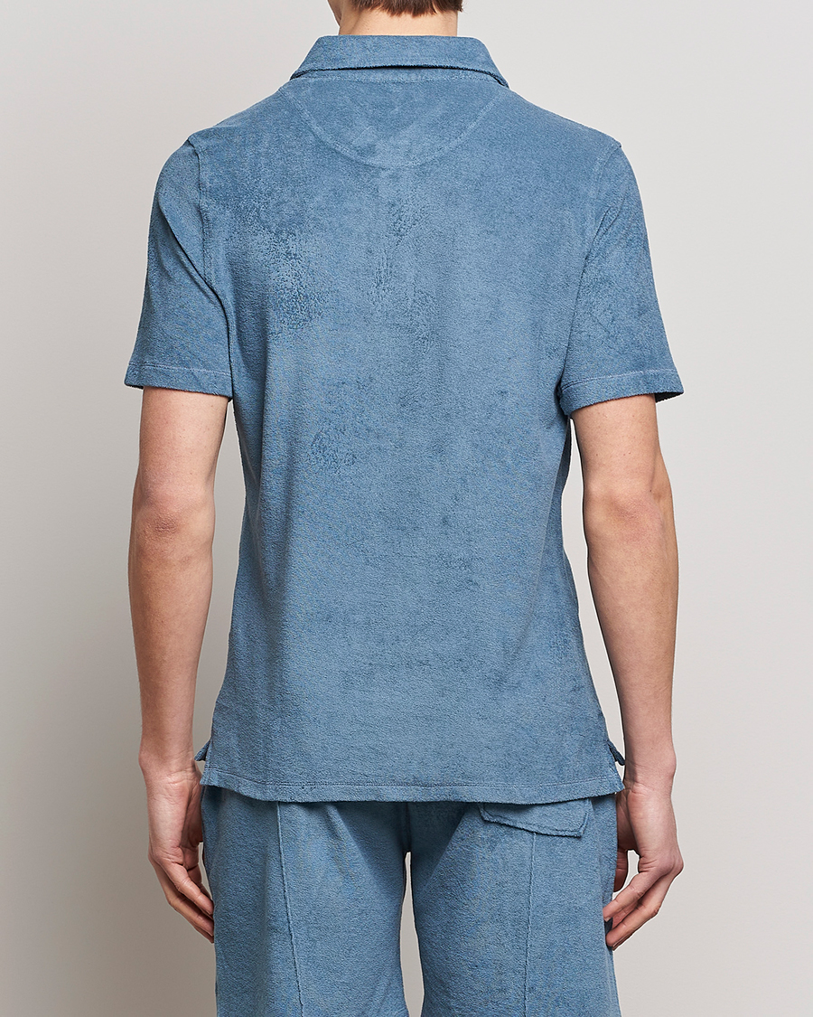 Heren | Polo's | Stenströms | Terry Cotton Poloshirt Petrol Blue
