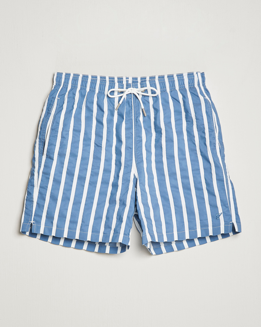 Heren | Zwembroek | Stenströms | Riviera Bold Striped Swim Shorts Blue