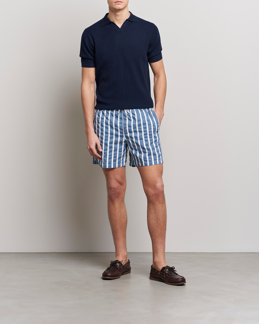 Heren | Zwembroek | Stenströms | Riviera Bold Striped Swim Shorts Blue