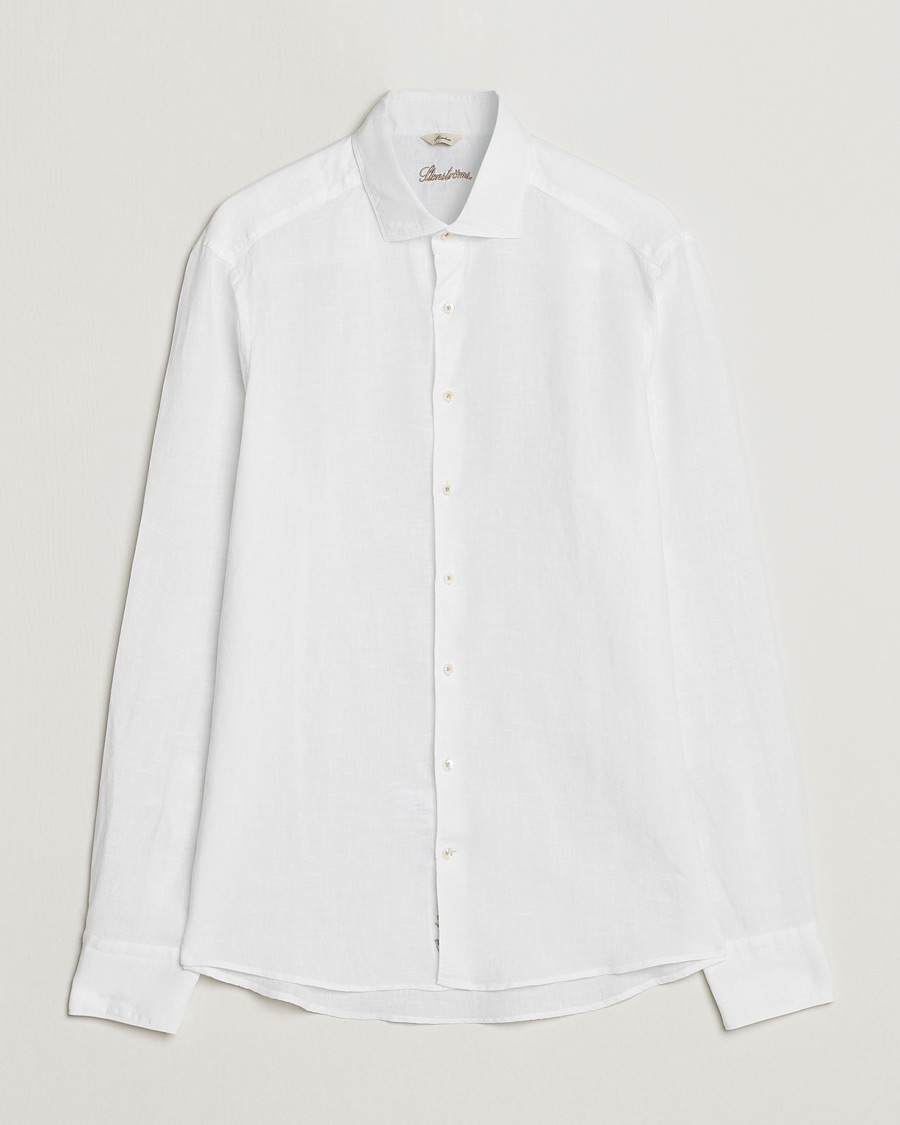 Heren |  | Stenströms | Slimline Cut Away Linen Shirt White