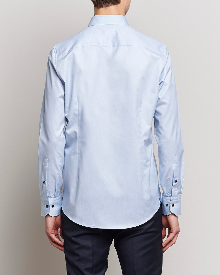 Heren | Overhemden | Stenströms | Slimline Cut Away Micro Stripe Contrast Shirt Blue