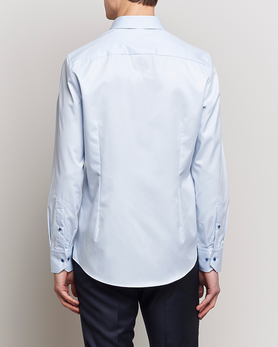 Heren | Overhemden | Stenströms | Slimline Cut Away Contrast Shirt Blue